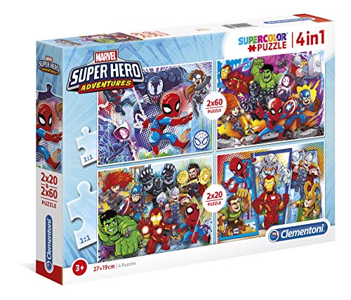 Clementoni Marvel Other 20 2 Puzzles 60 Piezas Superhero, Color (24769.1)