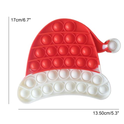 ClickAndBuy Gorro Navidad Popit Fidget Toy juguete sensorial antiestres de explotar burbujas de silicona, pop it, push pop, autismo, necesidades especiales, juguetes antiestres para niños y adultos