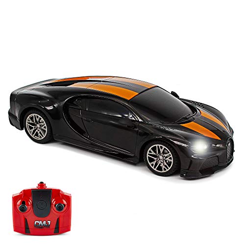 CMJ RC Cars Bugatti Chiron - Mando a Distancia para Coche, Color Negro