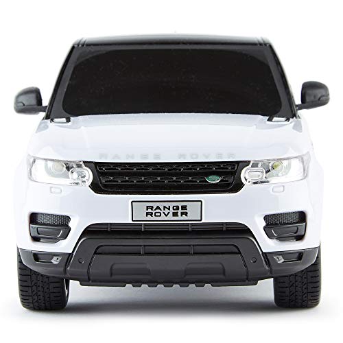 CMJ RC Cars ™ Range Rover Sport Coche de control remoto con licencia oficial Coche 1:18 Escala Luces de trabajo 2.4Ghz Blanco