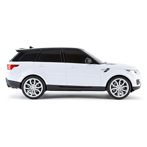 CMJ RC Cars ™ Range Rover Sport Coche de control remoto con licencia oficial Coche 1:18 Escala Luces de trabajo 2.4Ghz Blanco