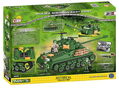 COBI 2533 Historical Collection WWII M4A3E8 Sherman Easy Eight CzoĹg amerykaĹski [KLOCKI] (Cobi-2533)