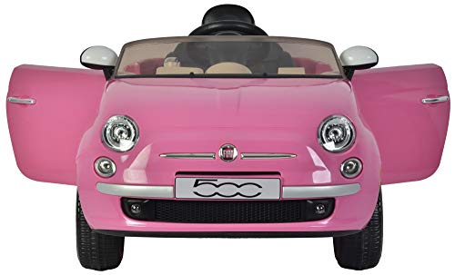 Coche Eléctrico Fiat 500CC con Control Remoto 12 Voltios Rosa