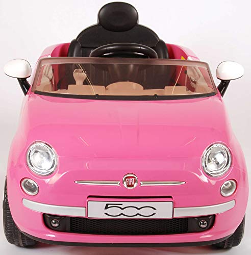 Coche Eléctrico Fiat 500CC con Control Remoto 12 Voltios Rosa