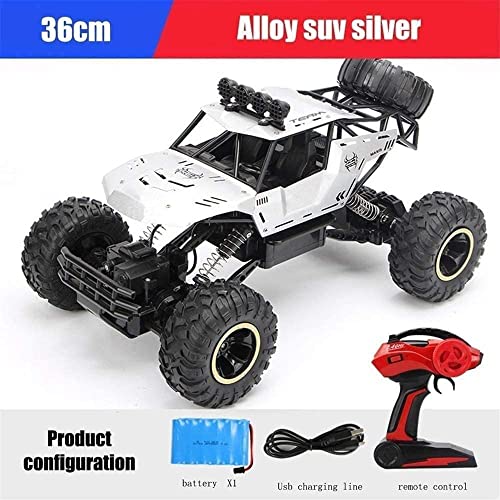 Coche RC 4X4 Aleación Rock Crawler 1/12 4WD Monster Truck, Coche De Escalada Todoterreno con Control Remoto De Gran Tamaño, Vehículo De Emoción RC A Prueba De Agua De 2,4 GHz, para Niños