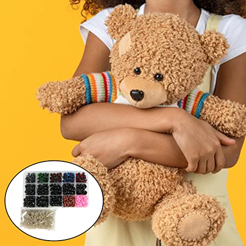 Colcolo 280x Ojos Y Narices de Seguridad de Colores Mezclados Ojos Y Narices de Muñecas para Juguetes de Osos de Peluche Fabricación de Marionetas Juguetes de