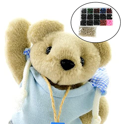 Colcolo 280x Ojos Y Narices de Seguridad de Colores Mezclados Ojos Y Narices de Muñecas para Juguetes de Osos de Peluche Fabricación de Marionetas Juguetes de