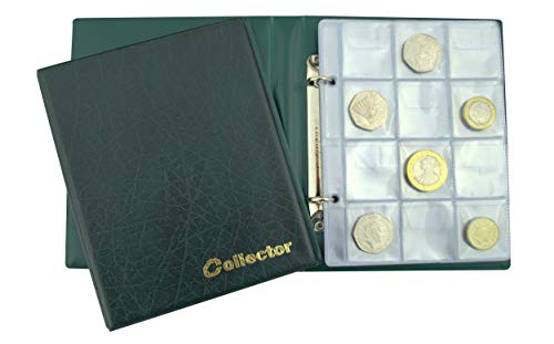 COLLECTOR ÁLBUM DE MONEDAS para 120 monedas de tamaño mediano como 50p £ 2 A-Z 10 peniques 10p 50 peniques £ 1 € 1 € 2 u otro