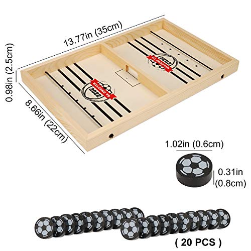 colmanda Hockey de Madera, Ganador Juegos de Mesa Juguetes Fast Sling Puck Juego, Juego de Hockey de Escritorio Juegos de Mesa Interactivos para Niños y Familia - 2020/2022 Estilos Aleatorios