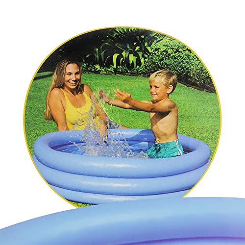 com-four® Piscina Infantil, Piscina Infantil de 3 Anillos en Azul con Parches de reparación, 114x25cm, Aprox. 132 litros