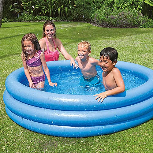 com-four® Piscina Infantil, Piscina Infantil de 3 Anillos en Azul con Parches de reparación, 168x38cm, Aprox. Piscina de 420 litros