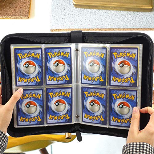 COMECASE Carpeta de cartas de trading para álbumes, fundas para tarjetas Pokemon, gatitos explosivos, juego de cartas Uno con 40 hojas de 8 bolsillos premium