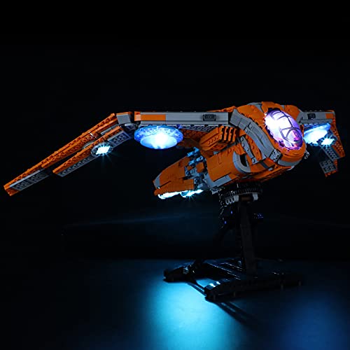 Conjunto De Luces (Marvel Nave De Los Guardianes De La Galaxia) Modelo De Construcción De Bloques - Kit De Luz LED Compatible con Lego 76193, NO Incluido En El Modelo