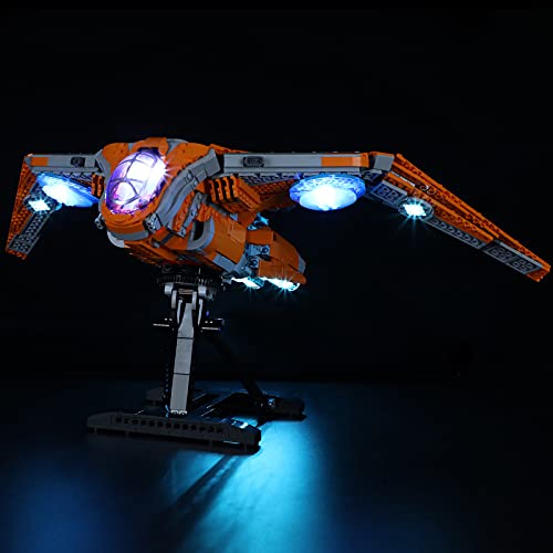 Conjunto De Luces (Marvel Nave De Los Guardianes De La Galaxia) Modelo De Construcción De Bloques - Kit De Luz LED Compatible con Lego 76193, NO Incluido En El Modelo