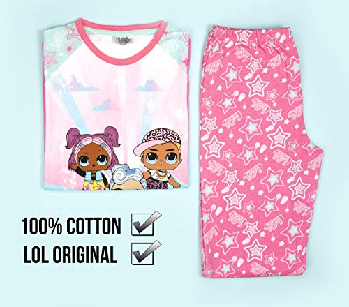 Conjunto de Pijama de LOL para Ni–as | Edad de 5 a 12 | Conjunto de Pijama de Confetti Pop Lil Sisters de Mangas Largas | 100% Algod—n Disfraz de Surprise Doll | Mercanc’a Oficial | Regalo para Ni–as