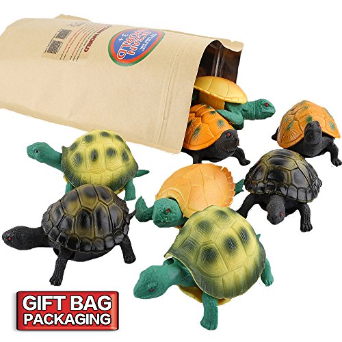 Conjunto de Tortuga de Goma de 5 Pulgadas ( 8 Paquetes), Material de alta elasticidad. Se puede esconder en la cáscara, Juguetes de Baño, Piscina, Bañera de Animales Marinos del Mundo Zoológico