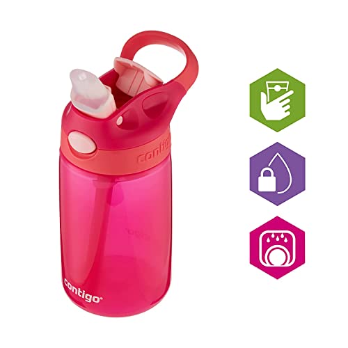 Contigo Gizmo Flip Botella Infantil Boquilla Autospout con Pajita, Libre de BPA, Sistema antiderrame, optimo para guardería, Escuela y Deportes, Unisex-Youth, Navy (Blazer), 420ml