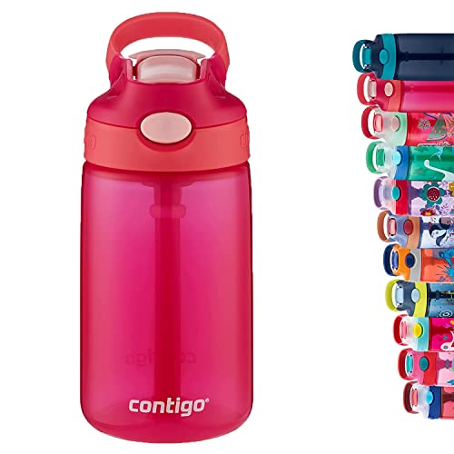 Contigo Gizmo Flip Botella Infantil Boquilla Autospout con Pajita, Libre de BPA, Sistema antiderrame, optimo para guardería, Escuela y Deportes, Unisex-Youth, Navy (Blazer), 420ml