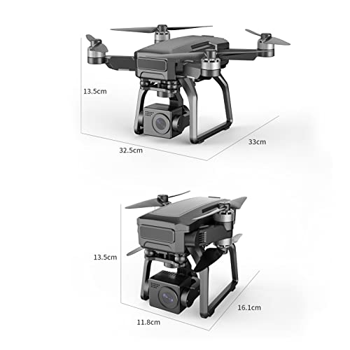 Control Remoto Drone 5G WiFi GPS Drone con Cámara 4K, Triturador Antideslizante De 3 Ejes, Motor Sin Escobillas, 3 Km Avión De Largo Alcance, FPV Zumbido (Specification : Three Batteries)