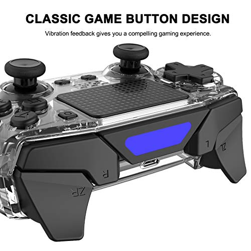 Controladores inalámbricos para PS4, Gamepad Transparente Transparente para Playstation 4, Joystick PS4 Gamepad para Controlador Ps4 con Dualshock y conexión Bluetooth y Sensor giroscópico de 6 Ejes