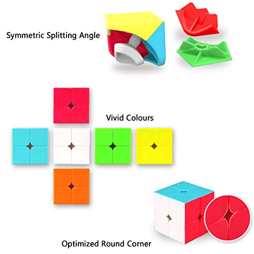 Cooja Cubo de Velocidad 2x2 Speed Cube, Cubo Magico 2x2x2 Smooth Magic Cube Puzzle Durable Regalo de Juguetes para Niños Niñas