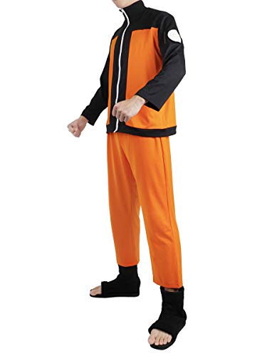 CoolChange Disfraz de Uzumaki Cosplay para los Fans de Naruto | Pantalones y Chaqueta Ninja | Talla: XL