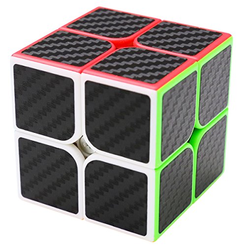 Coolzon Puzzle Cube 2x2x2 Cubo Magico con Pegatina de Fibra de Carbono Velocidad