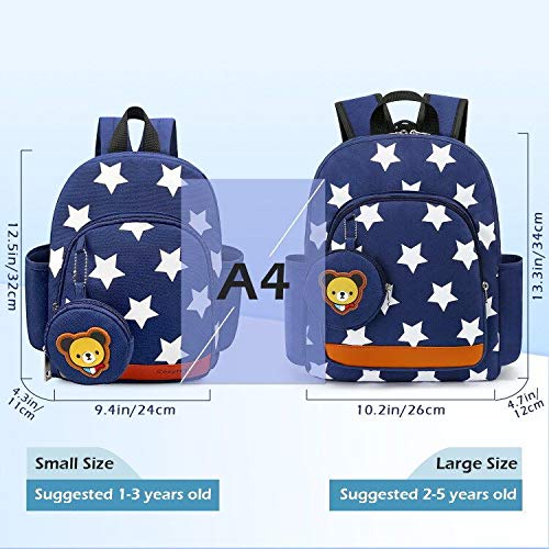 Cosyres Mochila para Niños Guarderia Niño Mochila Escolar Infantil Bebe Azul Oscuro