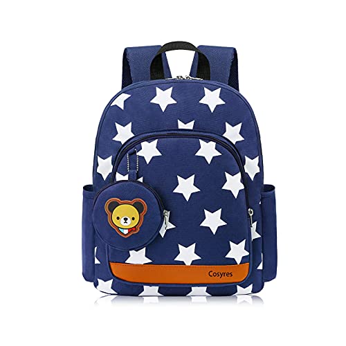 Cosyres Mochila para Niños Guarderia Niño Mochila Escolar Infantil Bebe Azul Oscuro