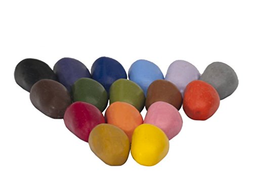 Crayon Rocks - Lápices de colores Soya para niños - no tóxicos [estimulante el mango de lápiz] - tiza duradera en una bolsa de muselina - 8, 16 o 32 colores naturales encerables - dibuje en papel y tela (16(dieciséis) Lapices)