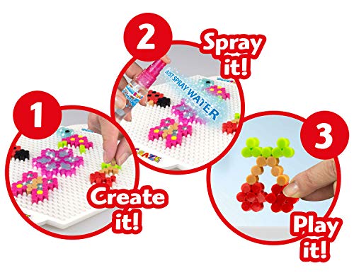 CRAZE- Cuentas Fuse Beads Splash BEADYS Juego de Manualidades para niñas con fusibles de Agua para Principiantes 15308, Multicolor , color/modelo surtido