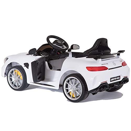 crooza Mercedes-Benz GT-R GTR SoftStart - Coche infantil eléctrico, color blanco