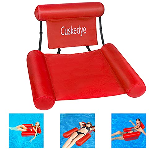 Cuskedye Hamaca Flotante Hamaca de Agua Piscina Tumbona Inflable de Agua Flotante colchoneta Piscina Tumbona Flotante para Adultos Cama Flotante de Agua Sillón Colchoneta Hinchable Sport Lounges