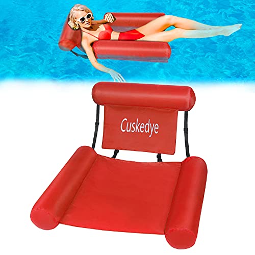 Cuskedye Hamaca Flotante Hamaca de Agua Piscina Tumbona Inflable de Agua Flotante colchoneta Piscina Tumbona Flotante para Adultos Cama Flotante de Agua Sillón Colchoneta Hinchable Sport Lounges