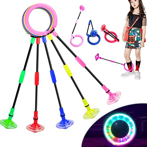 Cutito Sports Swing Bola, LED Juguete Parpadeante Colorido Anti Perdidas Tobillo Saltar Círculo, Plegable Saltador Anillo para Niños - Azul