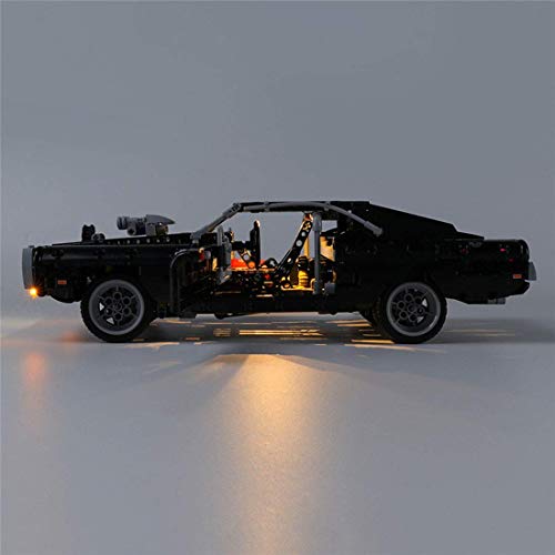 Cxcdxd Juego de iluminación LED para Dodge Charger, Compatible con el Modelo de Bloques de construcción Lego 42111 - Sin Juego Lego