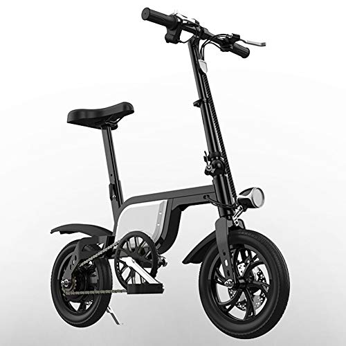 CYC Ss12 Pulgadas Bicicleta Electrica Plegables Neumático Gordo Bicicleta Eléctrica 250w Motor Batería 36v 6.0ah 25 Km/h 3 Modos de Conducción E-Bike Adulto para Viajes Al Aire Libre,Blanco