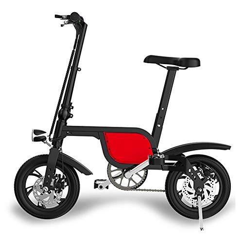 CYC Ss12 Pulgadas Bicicleta Electrica Plegables Neumático Gordo Bicicleta Eléctrica 250w Motor Batería 36v 6.0ah 25 Km/h 3 Modos de Conducción E-Bike Adulto para Viajes Al Aire Libre,Rojo