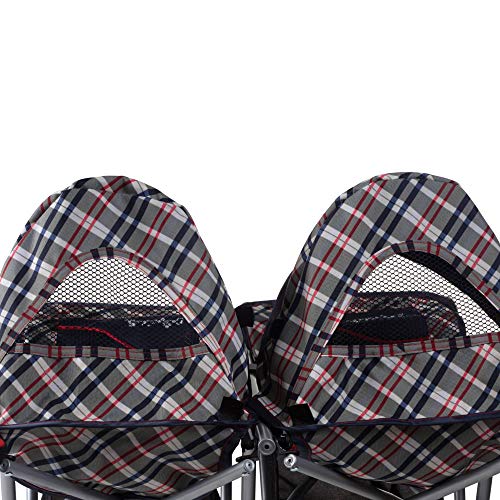 Daisy Chain Silla de Paseo gemelar para muñecos Zipp MAX - Recomendado para niños de 4 a 9 años. (Classic Check)