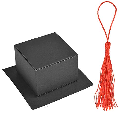 Dancepandas Caja Dulce Disfrace Graduación 50PCS Cajas de Graduación Gorro Caja de Favores Caja de Regalo En Forma de Tapa de Graduación para Favor de Fiesta de Graduación