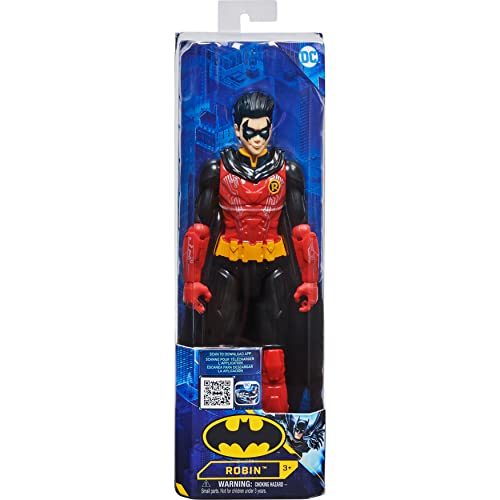 dc comics 30cm Actionfigur-Bat-Tech Batman, Figura de acción de Robin (Traje Rojo/Negro) de 30,5 cm, Juguetes para niños a Partir de 3 años, Color no aplicable. (Spin Master 6062923)