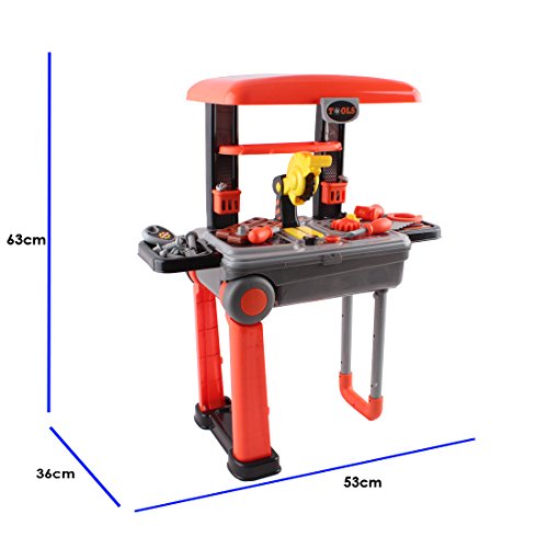 deAO Taller Mecánico Set de Herramientas Plegable en Maleta Convertible Maletín de Juegos con Accesorios