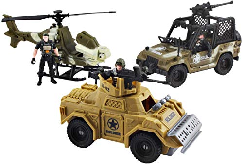 deAO Vehículos de Combate Modelo Die-Cast a Pequeña Escala Figuras Coleccionables Conjunto Playset Fuerzas Armadas y Unidad de Defensa Militar