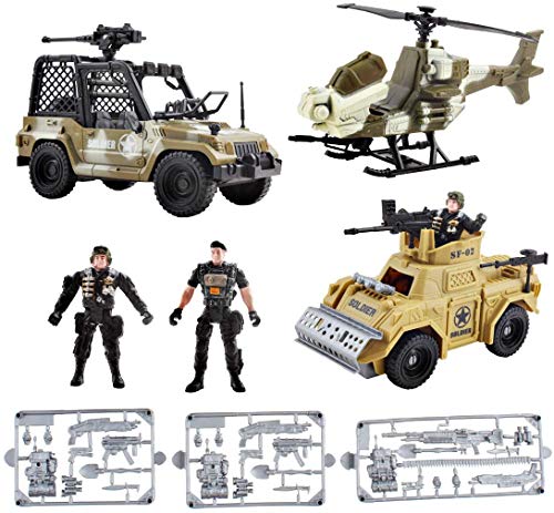 deAO Vehículos de Combate Modelo Die-Cast a Pequeña Escala Figuras Coleccionables Conjunto Playset Fuerzas Armadas y Unidad de Defensa Militar