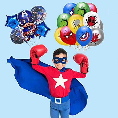 Decoracion Cumpleaños Superheroes Globos de Superheroes Globos de Papel de Superhéroe Feliz Cumpleaños del Pancarta Superhéroes Adornos de Pastel Superheroes