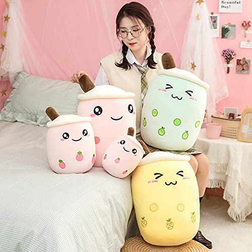 Dehcye 25-70cm Tea Cup Plush Toys Bubble Tea Stuffed Pillow Popping Food Straws Soft Kawaii Room Decor Birthday Gifts For Boys Girls 25CM Lightgreen