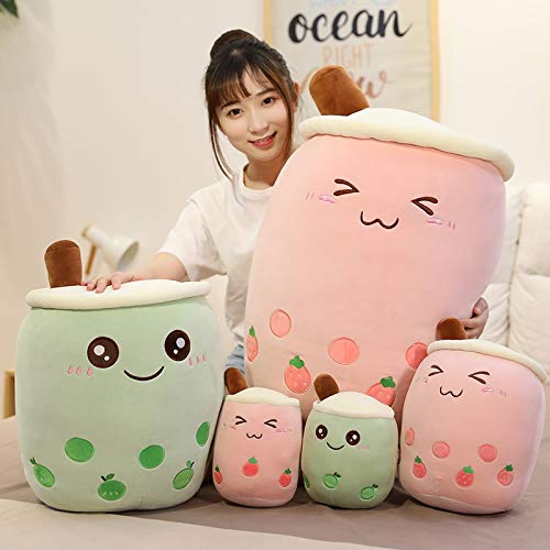 Dehcye 25-70cm Tea Cup Plush Toys Bubble Tea Stuffed Pillow Popping Food Straws Soft Kawaii Room Decor Birthday Gifts For Boys Girls 25CM Lightgreen