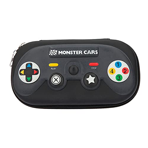 Depesche 11076 Monster Cars - Estuche con diseño de Monster Cars (11 x 20 x 6 cm), Color Negro