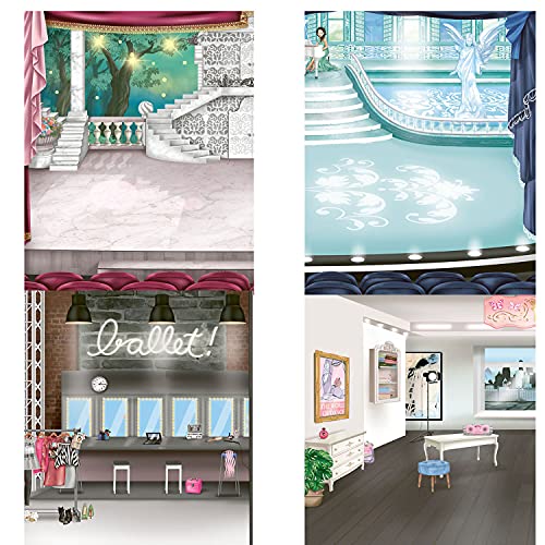 Depesche 11581 TOPModel Stickerworld Cuaderno niña, Aprox. 26 x 21 x 0,5 cm, con 20 diseños de Ballet y 108 Pegatinas para Pegar y Decorar, Color carbón