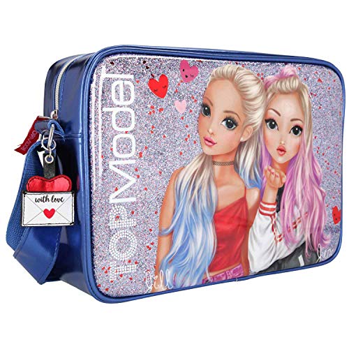 Depesche-DP-0010935 Bolso Bandolera TOPModel Love Letters, Azul, Aprox. 10 x 24 x 34 cm, Color Multicolor, Länge: 10 cm Breite: 34 cm Höhe: 24 cm (10935)